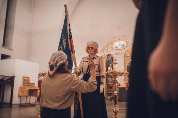 Новые скауты в Георгиевском храме пос. Нахабино