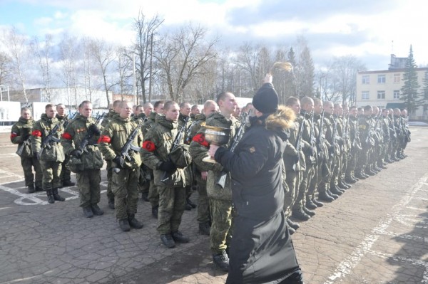 Благословение воинов к параду Победы и освящение техники
